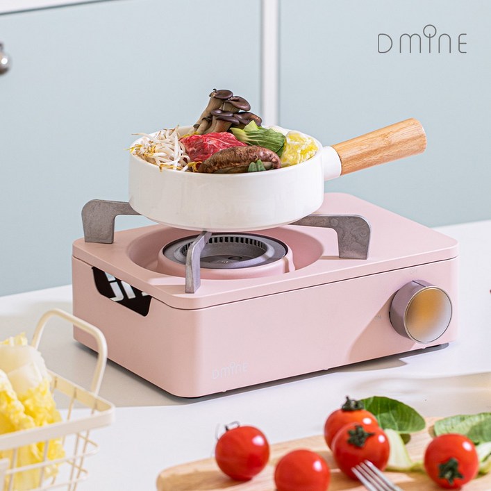 디마인 감성 스토브 캠핑 미니 가스버너 휴대용 GRASTOVE 전용가방포함, 핑크, 1개