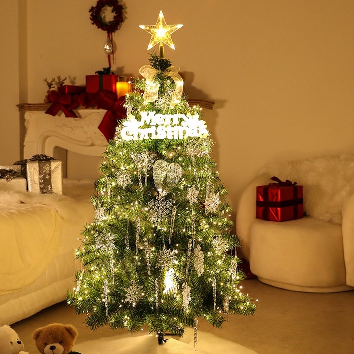 크리스마스트리 풀세트 전구 장식 오너먼트 지네전구 세트 1.2M