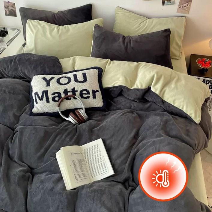 겨울 따뜻한 침구세트 보들보들 양면 극세사 이불 세트 이불커버침대커버베개커버 SSQ