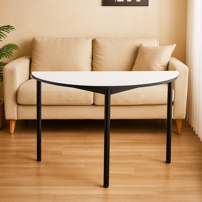 나인홈 코지 반원 테이블 홈카페 감성 원룸 주방 가구 철제 다이닝 식탁 2color