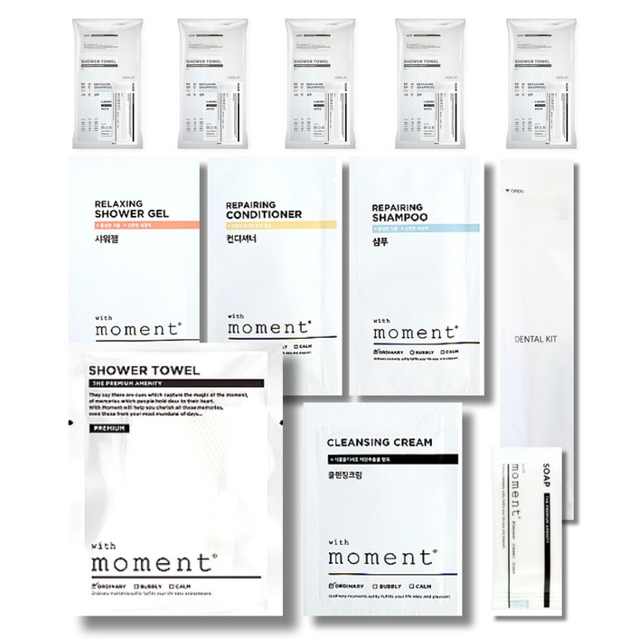 루이나 여행 운동 일회용 세면 도구 어메니티 8종 1세트, 5개