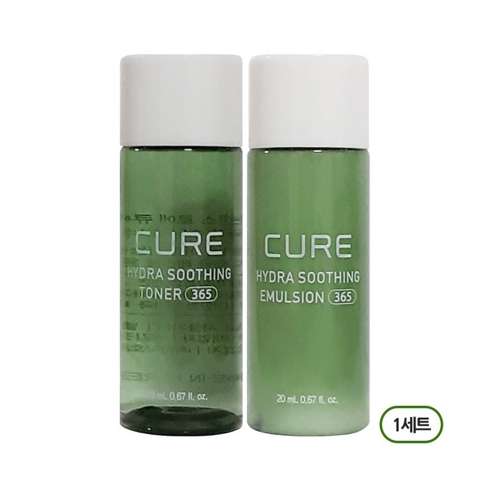 김정문알로에 큐어 하이드라 수딩 365 미니 2종 토너 20ml  에멀젼 20ml
