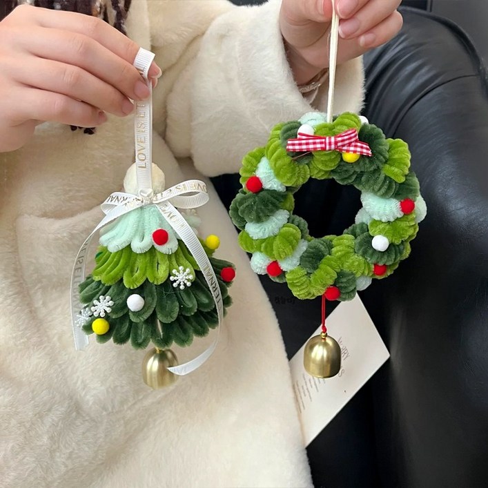 크리스마스 핸드메이드 데코 퐁퐁스틱 DIY 세트 리스 오너먼트 만들기 취미 생활 연말 선물