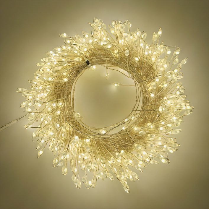 지아이비 DC24V LED 폭죽 와이어 전구 500구, 웜화이트, 17m, 1개