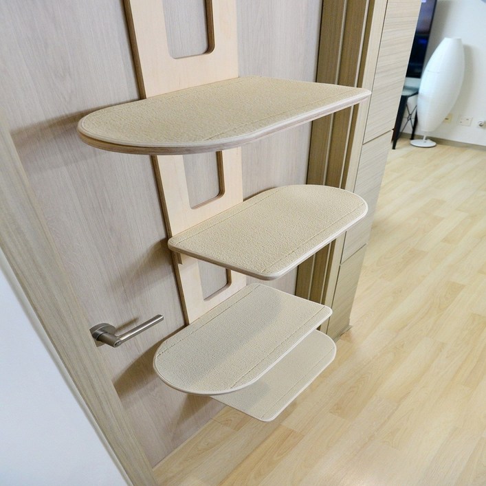 우드팟 고양이 프리미엄 분리형 문걸이 캣타워세트아이보리, 1개, 자작