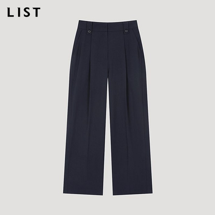 리스트 버튼 원턱 스트레이트 팬츠 TWWSLO60040 DN