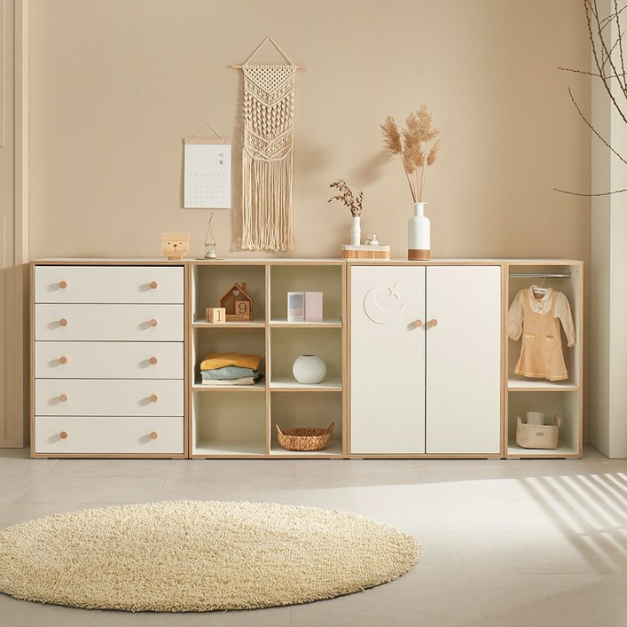 밀로의집 헬로 아기옷장 유아 수납장 아이옷장 장난감정리장 틈새옷장 어린이책장 5단서랍장 베이비장