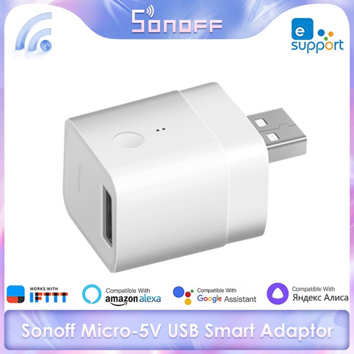 SONOFF Micro-5V 무선 USB 스마트 어댑터 Ewelink 원격 제어 스마트 홈 자동화 모듈 Alexa Google 홈