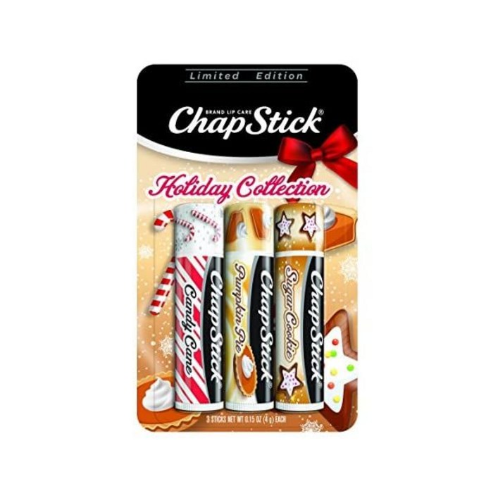 챕스틱 ChapStick 홀리데이 컬렉션 립 밤 튜브 0.15 oz Each (캔디 Cane 펌킨 파이 & 슈가 쿠키 향 1 Blister 3팩 스틱