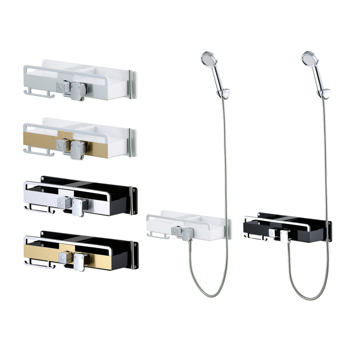 바스럽 국산 심플 무타공 선반형 샤워기 [설치 영상 포함], 화이트실버, 1개