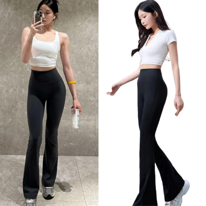 VEETIZ 여성 부츠컷 레깅스 와이드핏 요가바지 필라테스 팬츠 헬스 운동 봄 여름용