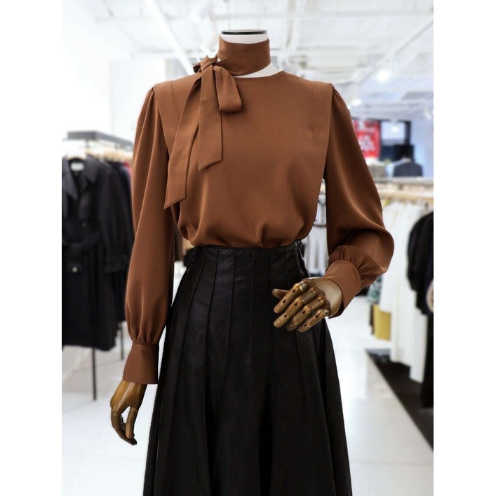 [국내백화점]  [파주점] 모조에스핀 라운드넥 스카프 블라우스 S253MSC007 여성