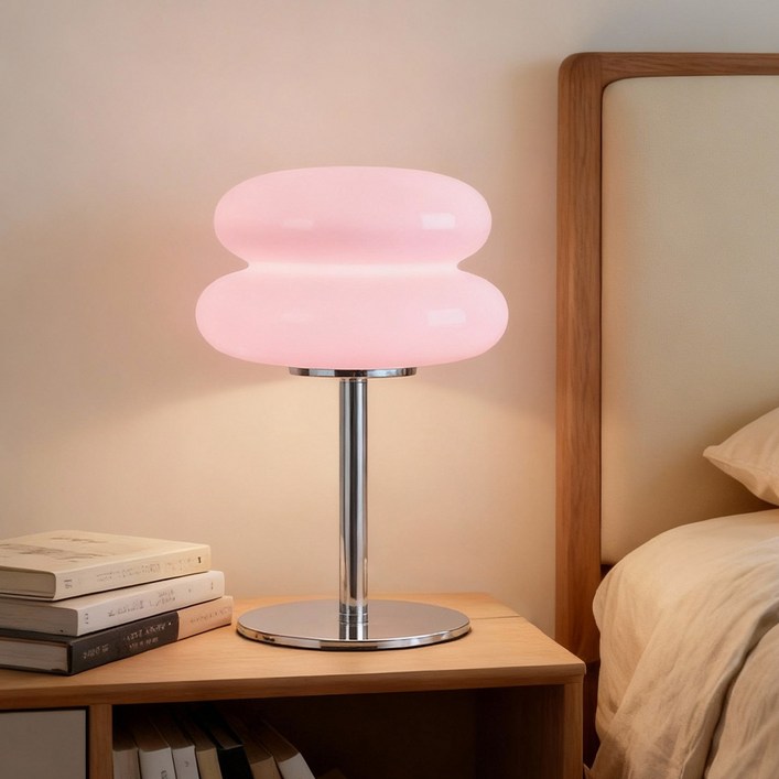 LareinaT 미니 LED 무드등 마카롱 인테리어 조명 단스탠드 취침 수면 조명 램프, 핑크