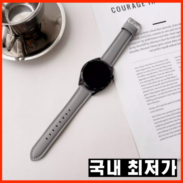 미라도르 갤럭시워치 6 5 4 3 호환 가죽 스트랩 프로 클래식 액티브2 20mm 밴드 시계줄 줄질, 1개