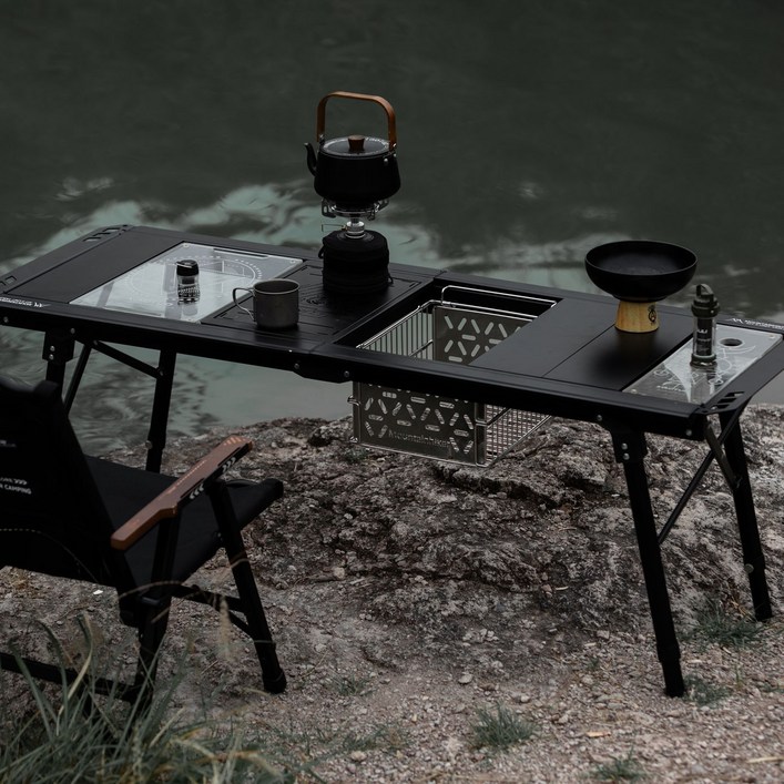 마운틴하이커 IGT 5유닛 테이블 캠핑 접이식 경량 높이조절, 카키 SZKT06