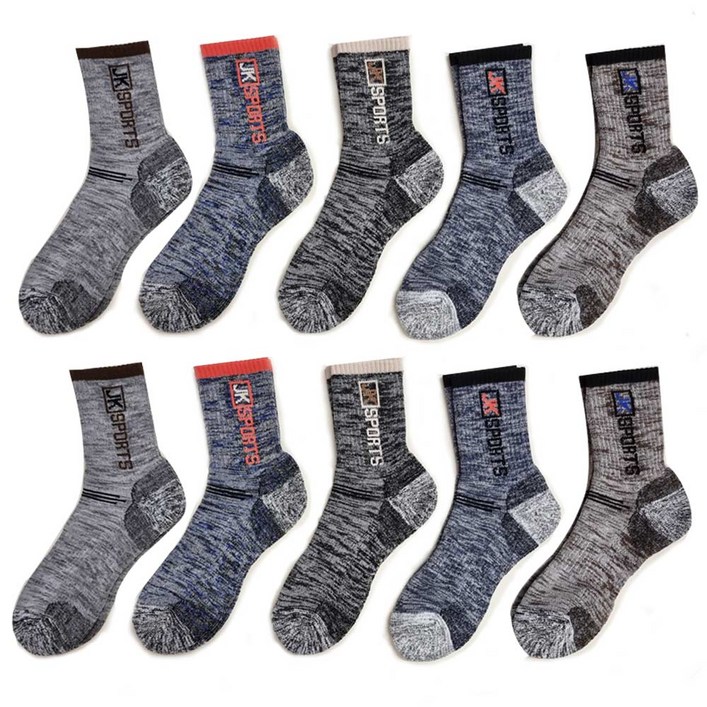 제이케이 이중바닥 쿠션 장목 등산양말 10켤레