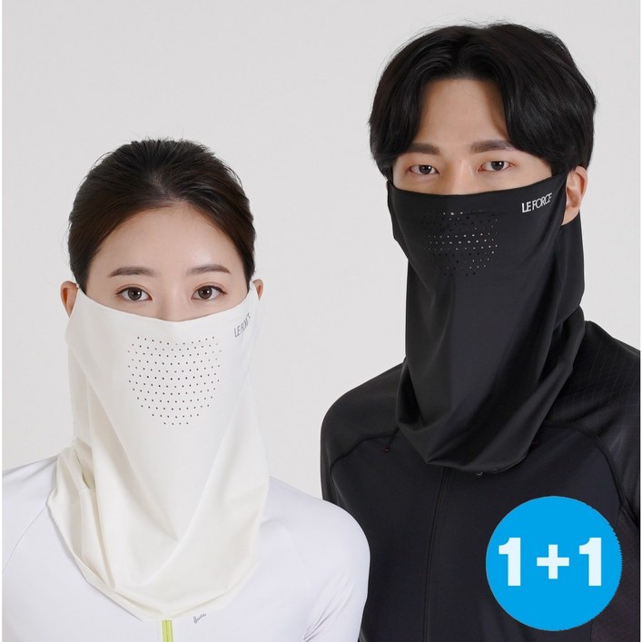 르포스 자외선차단 쿨 스포츠 골프 마스크 11, 블랙화이트