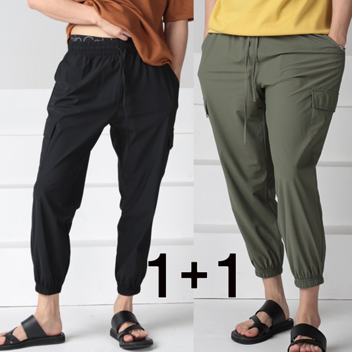 1+1 런닝맨 아이스 카고 조거 쿨 스판 팬츠 [WE]