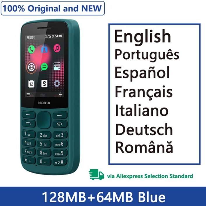 신제품 오리지널 노키아 215 4G 휴대폰, 다국어 듀얼 인치 FM 기능, 01 Standard package, 02 2 Blue