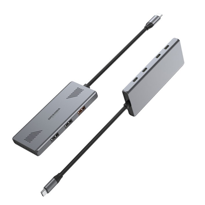아모란나 고성능 7in1 C타입 10Gbps USB 멀티허브 PD 100W 슬림형, 1개