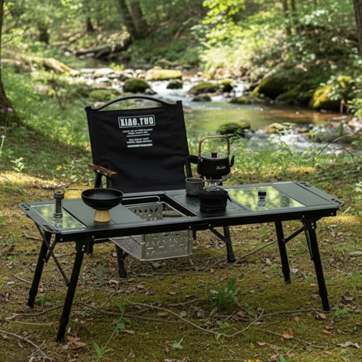 마운틴하이커 IGT 5유닛 테이블 캠핑 접이식 경량 높이조절, 블랙