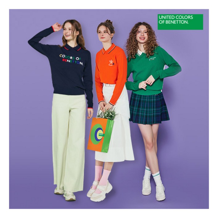[베네통스포츠] (최초가 169,000원)() 25SS 여성 카라 니트 3종