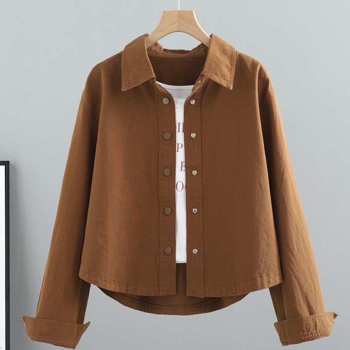 NUNUHANA 여성 캐주얼 카라 남방 숏 자켓