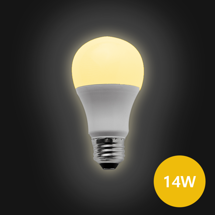 e26 소켓 LED 전구 14W 전구색주황색빛,3000K, 50개
