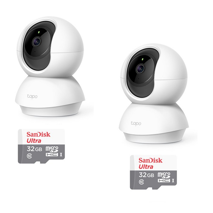 1+1 총2대 티피링크TC71 300만화소 360도회전 실내무선카메라 홈CCTV 야간흑백전환, 2개