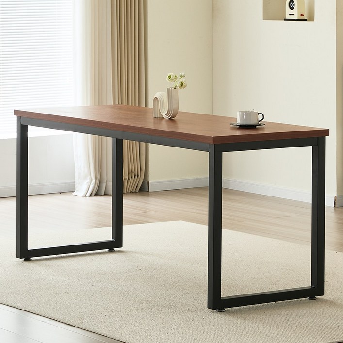 브라보가구 멀바우 사각형 6인 식탁 테이블 1800, 멀바우, 6인용