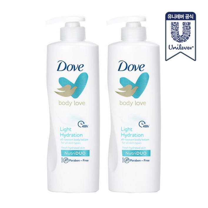 도브 바디러브 바디로션 라이트 하이드레이션 400ml 2개
