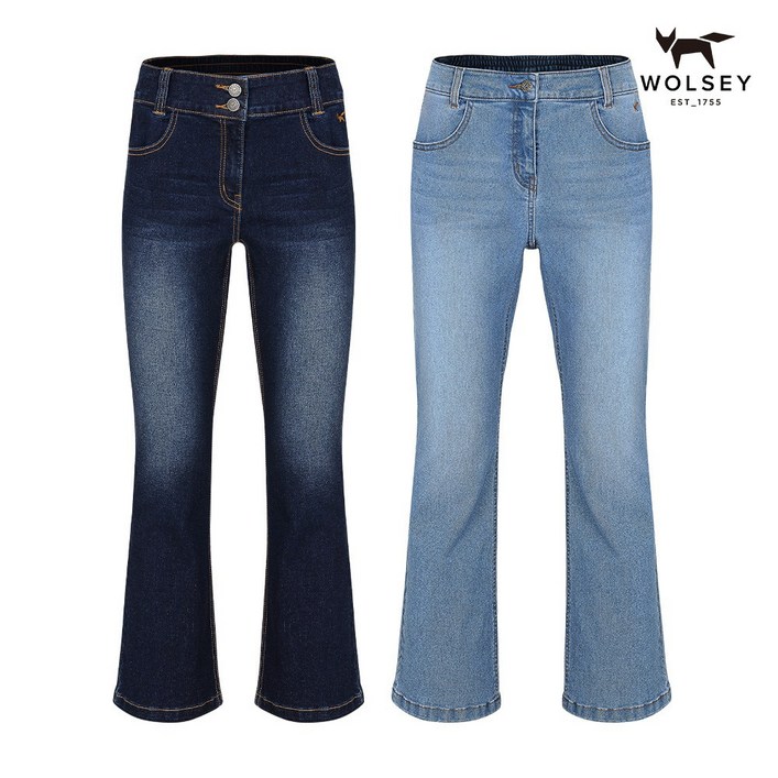 울시 여성 사방스판 밴딩 골프 데님 팬츠 2종 택1 부츠컷 연청 진청