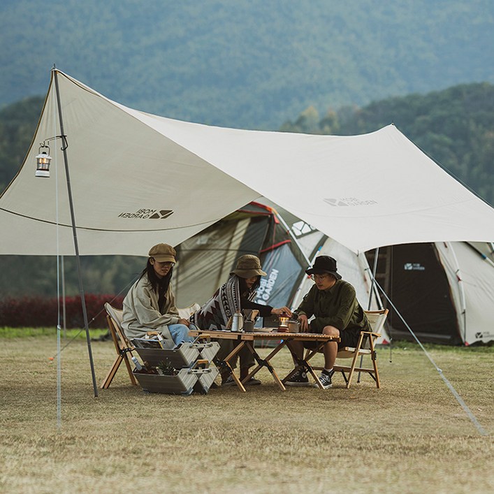 모비가든 실버코팅 헥사타프 자외선 차단 대형,특대형 그늘막, 화이트그린