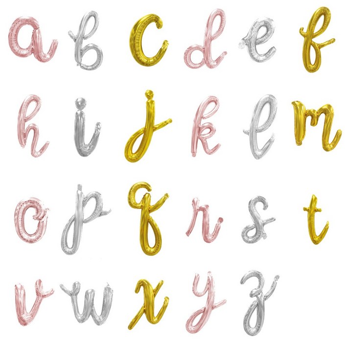 영어 소문자 필기체 풍선 알파벳 이니셜 은박풍선 소 18인치