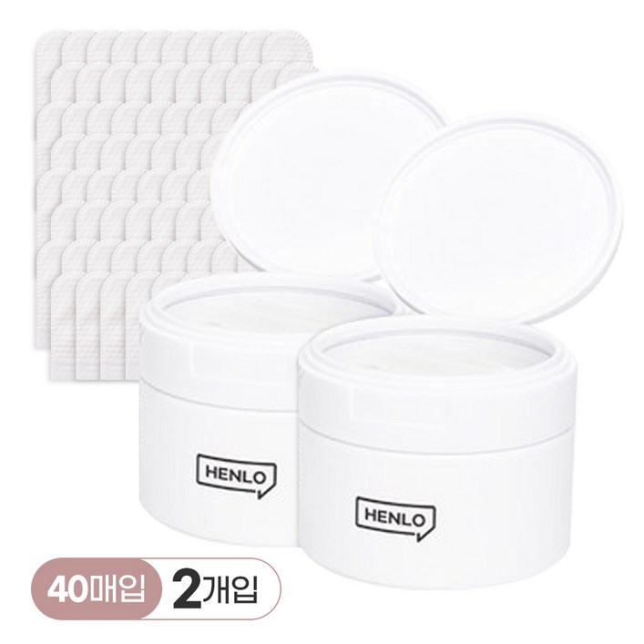 헨로포우 반려동물 눈물패드 40매입 손모양 디자인 특허 개발  눈물자국  이어클리닝, 2개, 100ml