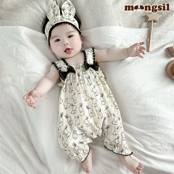 몽실이 래빗멜빵 우주복 헤어밴드