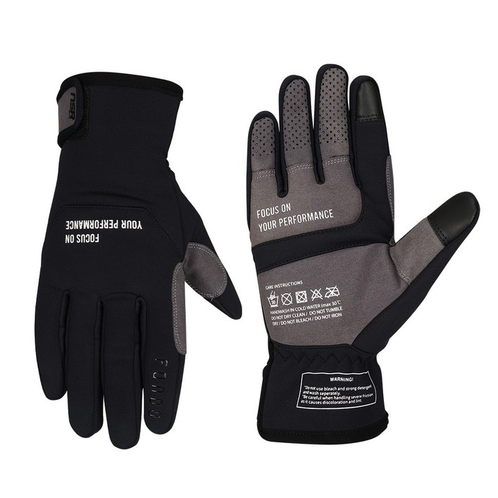 NSR 폰도 코션 패딩 장갑 자전거 라이딩 가을 간절기 겨울 글러브, 블랙, 1개