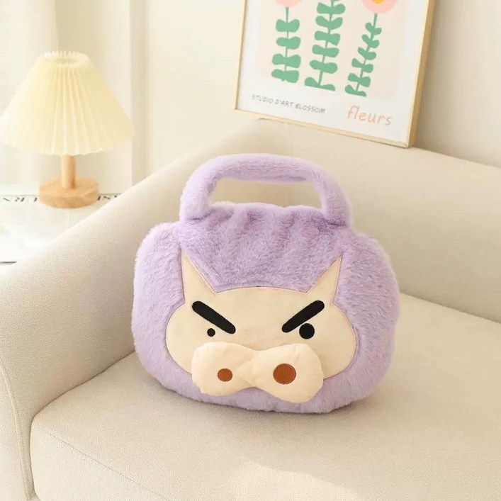 짱구 사계절 쿠션 2in1 사무실 휴대용 무릎담요 겸용 가방