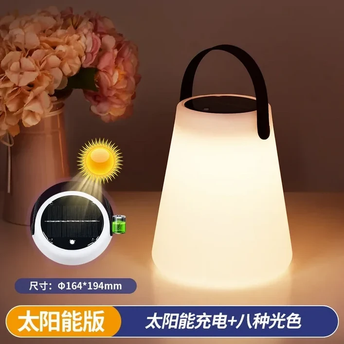 야외 캠핑용 LED 탁상 랜턴, USB 충전식 배터리, 무선 PE 테이블 램프, 실리콘 손잡이