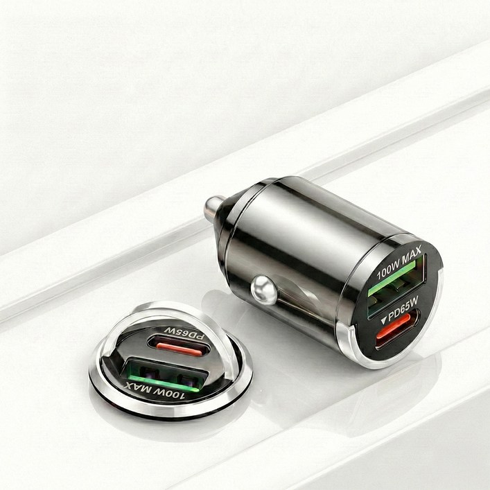 글라우벤 매립형 100W QC4.0PD3.0 차량용 고속 충전기, 블랙, c246