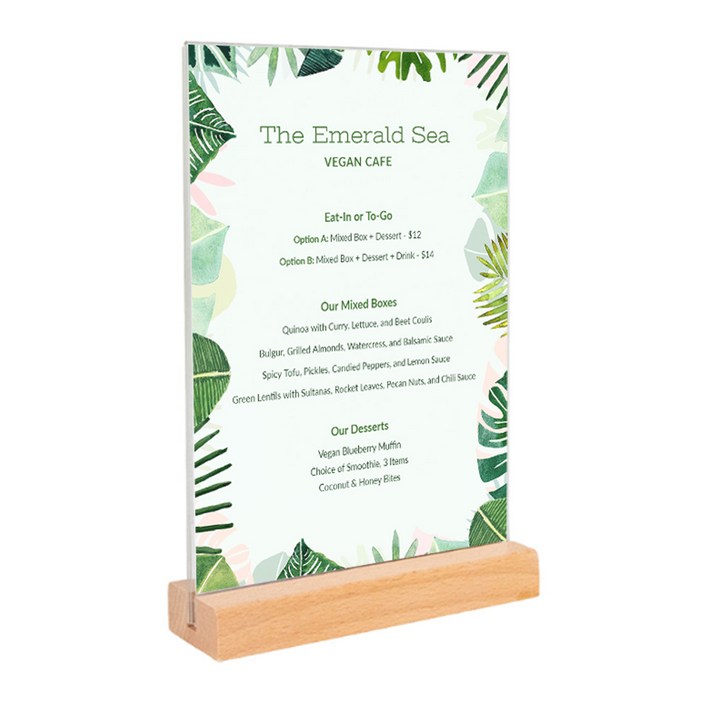 마벨인홈 아크릴 액자 우드원목 스탠드형, 1개, 투명