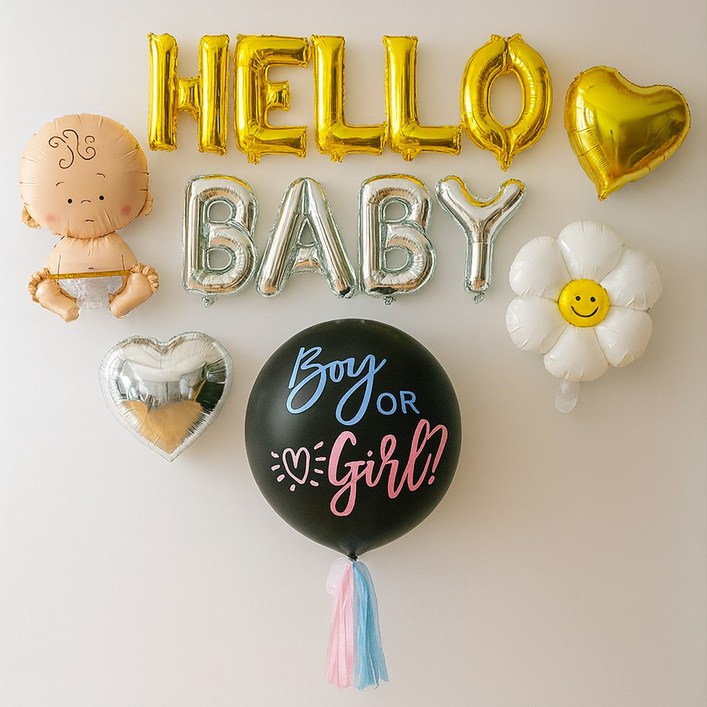 파티인더박스 젠더리빌 파티세트 풍선 베이비샤워 성별공개 프리미엄 풀패키지