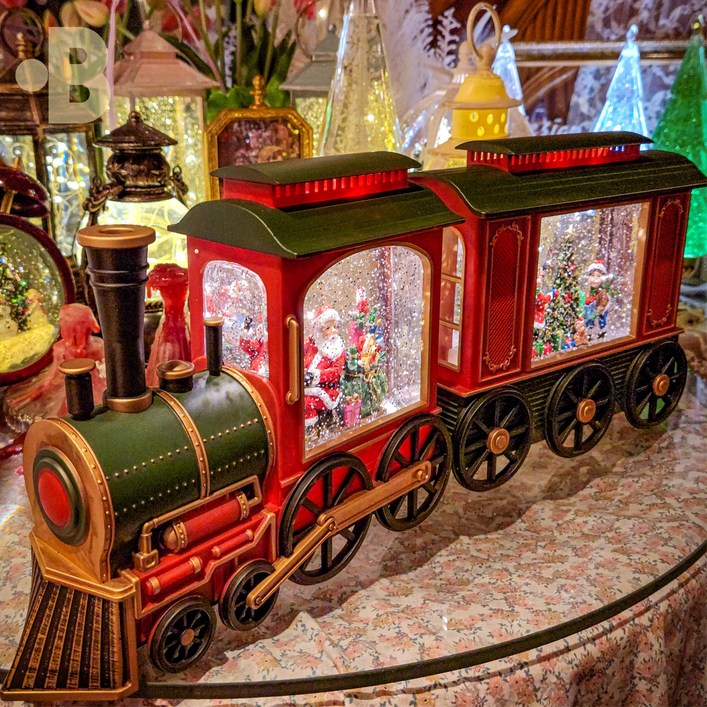 본디자인랩 2단 열차 트레인 기차 산타 크리스마스 선물 워터볼 오르골 무드등