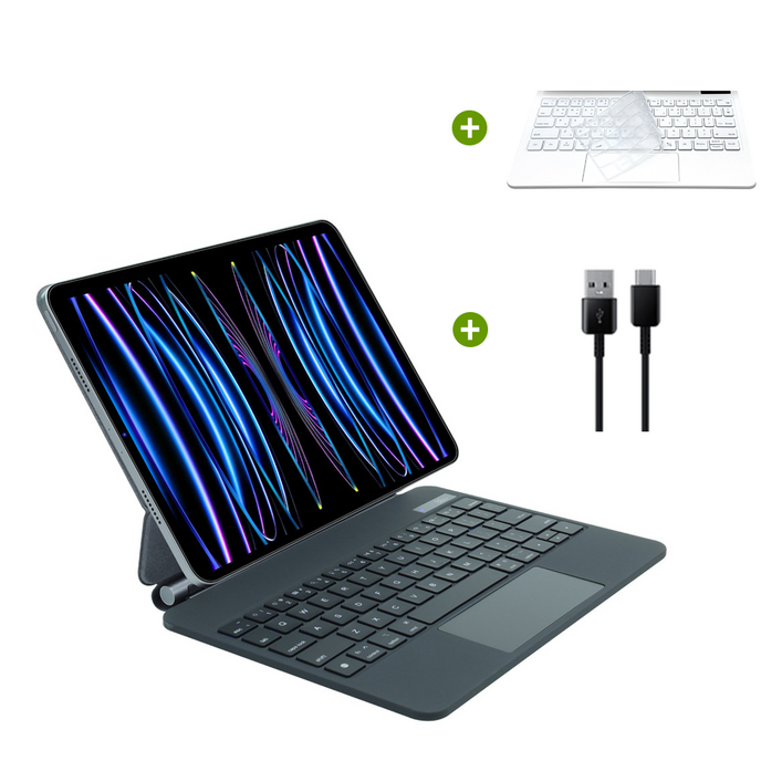 삼성 갤럭시탭 S9 FE 플러스 12.4인치 매직 블루투스 키보드 케이스 S9 S8 S7 S7FE 공용 한국어, 화이트, 1개