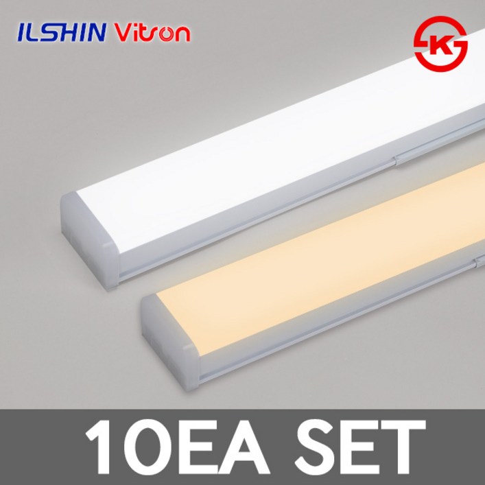 비츠온 LED 주차장등 다용도 일자등 LED형광등 60W 1200mm 특가, 10개, 주광색