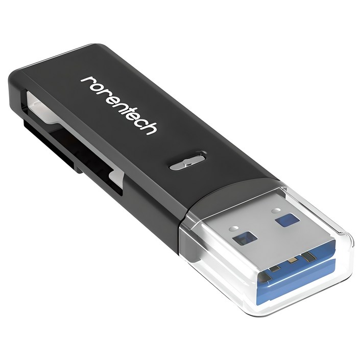 로랜텍 USB 3.0 블랙박스 SD카드 멀티 카드 리더기, RTU197, 블랙, 1개