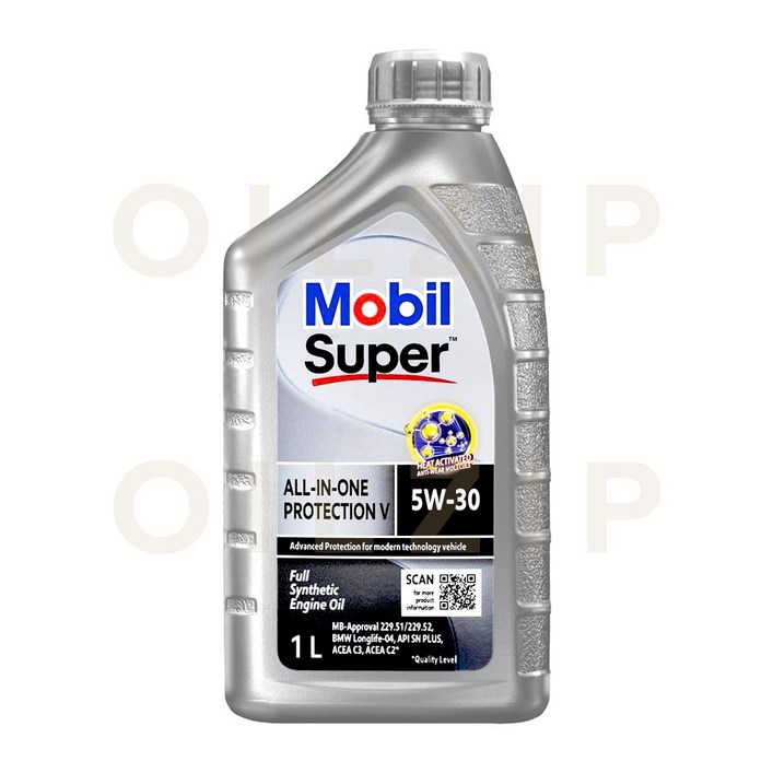 모빌 슈퍼 올인원 프로텍션 V 5W30 1리터 합성엔진오일, 5w30, 1개