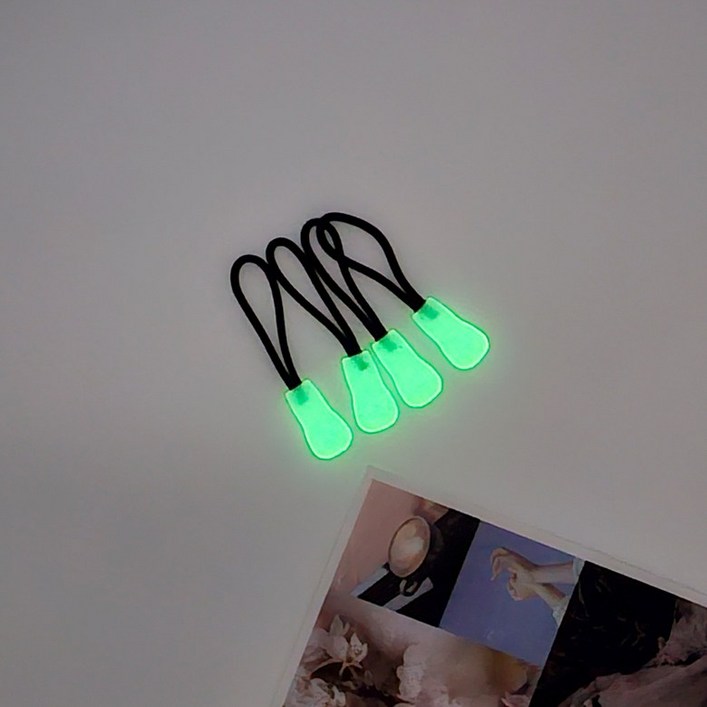 야광지퍼코드 지퍼고리손잡이, 4개, 단일색상