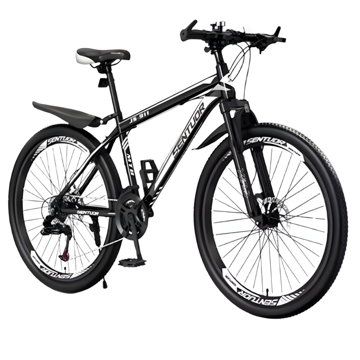 벨로체 21단 변속 자전거 남녀공용 산악자전거 출퇴근 입문용 마실용, 블랙 블루 스포크, 1개