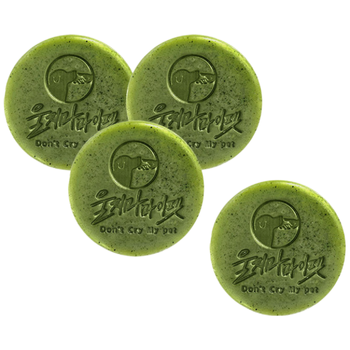 울지마마이펫 올인원 퇴치비누3+1 / 강아지목욕 고양이목욕 강아지비누 고양이비누 강아지진드기 강아지트러블 강아지피부진정 강아지샴푸 고양이샴푸, 4개, 100g